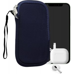Housse Universelle Smartphone - Pochette De Protection 14,4 X 8,3 Cm Pour T&eacute;l&eacute;phone Portable S - 4,5"" En N&eacute;opr&egrave;ne Bleu Fonc&eacute; - Neuf