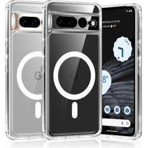 LORANKA-Coque pour Google Pixel 7 Pro 5G 6,7"", Compatible avec MagSafe Recharge sans Fil, Magn&eacute;tique Transparent Etui PC Dur + TPU Antichoc Anti-Rayures Protection Housse pour Google Pixel 7 Pro 5G - Neuf