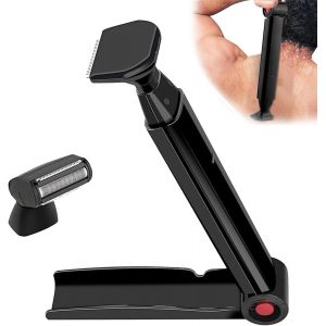 Checarzhn--No1-Rasoir Pour Le Dos, Rasoir Pour Le Dos Pour Hommes Avec 2 Têtes De Ra Pliable Rasoir Pour Le Dos Pour Hommes Du Dos Épilateur Pour Hommes Rasoir Corps Avec Manche Ergonomique - Neuf