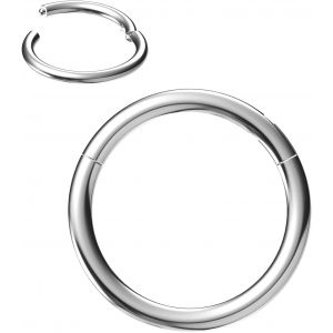 Kal-0.8/1.0/1.2/1.6/2.0/2.5/3.0/4.0mm Acier &Agrave; Charni&egrave;re Septum Segment Clicker L&egrave;vres Nez Anneau Hoop Helix Cartilage Daith Tragus - Neuf