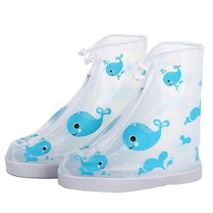 Couvre-Chaussures Imperméables Pour Enfants Blue Dolphin - Design De Dessin Animé Amusant, Fermeture À Glissière Facile, Antidérapant, Léger, Parfait Pour Jouer En Extérieur ! - Neuf