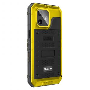 Coque &Eacute;tanche pour iPhone 16 IP68 Antichoc Bord Renforc&eacute; Noir / Jaune - Neuf