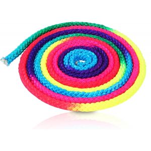Jgd-Corde Rythmique De Gymnastique En Arts, 2,8 M De Couleur Arc-En-Ciel En Nylon Rythmique Corde De Gymnastique Solide Concours De Formation En Arts Pour Concours De Sports De - Neuf