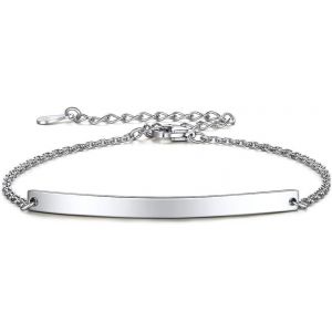 Eryi-Bracelets Pour Femmes Argent 925 - Gourmette Femme Avec Charm Coeur/Lune/Étoile - Bijoux Bracelet Réglable 16+5 Cm - Cadeau Pour Femme Fille - Neuf