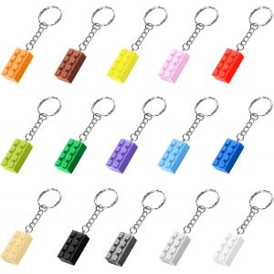 KAL-Brick Porte-Clés 15 Pièces Porte-Clés Blocs De Construction Porte-Clés Brique En Plastique Porte-Clés Brique Porte-Clés En Brick Keychain Pour Les Récompenses,Les Articles De Fête,Pendentifs - Neuf
