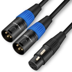 ChenQuanSarl-Câble Répartiteur Xlr, Câble De Microphone Répartiteur Xlr Femelle Vers Double Xlr Mâle Y, Câble Xlr Femelle Vers 2 Mâles Xlr Y, 1,5 M - Neuf