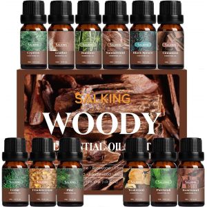 Jgd-De Bois Huiles Essentielles, 12x10ml Hommes Huile Essentielle Pour Diffuseurs, Encens, Teck, Santal, Cypr&egrave;s, C&egrave;dre, Patchouli, Cuir, Bambou, Pin, Bois De Rose, Cannelle, &Eacute;pinette Noire - Neuf