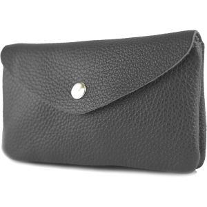 CAUC-P11 Portefeuille en cuir pour femme Taille M Fabriqu&eacute; &agrave; la main en Italie, Noir , m, Petit porte-monnaie l&eacute;ger - Neuf