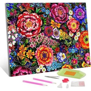 Set De Peinture De Diamants Color&eacute;s 5d Fleurs Abstraction 30x40 Cm - Neuf