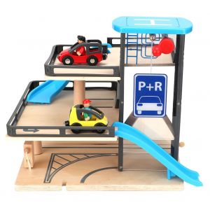 Jouet Intelligent Pour Enfant, Piste De Garage En Alliage De Bois A Trois Niveaux - Neuf