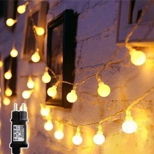 Jgd-Glob Guirlande Lumineuse, 20m 150led Guirlande Boules Avec 8 Modes D'&eacute;clairages, Fonction M&eacute;moire, Avec T&eacute;l&eacute;commande, Decoration Pour Int&eacute;rieur Exterieur, No&euml;l, Mariage, Anniversaire - Neuf