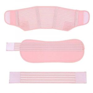 Bande De Soutien Du Ventre De Grossesse - Bande Abdominale De Maternité Réglable Pour Le Soutien De La Voûte Plantaire, Douce Et Flexible, Pourtour Complet Rayé Rose - Neuf
