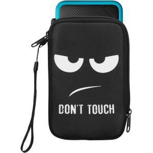 Kal-Housse Compatible Avec Nintendo 3ds Xl - Sacoche De Protection Pour Console De Jeux Vidéos En Néoprène - Don't Touch Blanc-Noir - Neuf