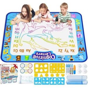 Tapis Dessin Enfant - Aquadoodle - Graffiti - 30pcs - 100*80cm - Couleurs Bleu Jaune Vert Rose - Neuf