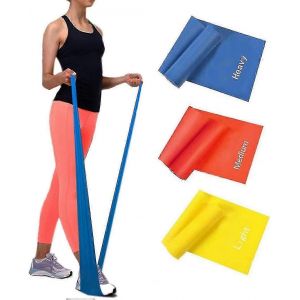 Paquet De 3 Bandes De R&eacute;sistance 150 Cm X 15 Cm Pour L'exercice,La Physioth&eacute;rapie,Le Yoga Et L'entra&icirc;nement &Agrave; Domicile - Neuf