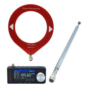 ATS MINI PRO 1.9 pouces SI4732 Mini Radio de poche 0.5-108mhz LSB USB AM FM Radios HF SW MW VHF récepteur Radio toutes bandes avec antenne R Ring Whip Antenna - Neuf