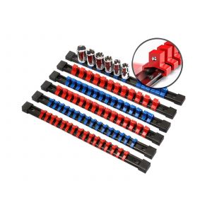 Rails de rangement pour douilles (12 pi&egrave;ces) avec supports coulissants pour le rangement des outils - Neuf