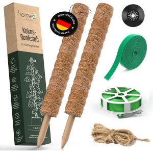 LETNERNY-Monstera Tuteur [2 X 40 Cm] Bâton De Mousse ¿ Support Pour Plantes ¿ Facilement Extensible ¿ Aide À L'Escalade Idéale Pour Les Plantes D'Intérieur ¿ Avec Matériel De Fixation Et Stabilisateu - Neuf