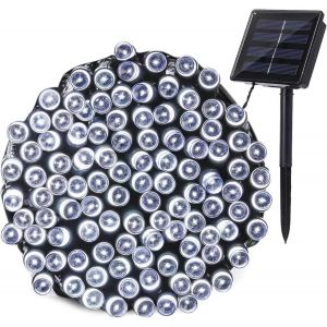 Solaire Chaîne de Lumières de plein air, 22m de 200 LEDs 8 Modes Imperméable à l'eau Solaires Fée des Lumières de Jardin, Patio, Cour, Noël, Mariage, Fête (Cool White) [Classe Énergétique A+++] - Neuf