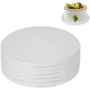Lot De 6 Cake Board 12 Mm/8 Inch,Plateau Gateau Rond,Support Carton Gateau ,Semelle Gateaus,Socle Pour Gateau Epais,Planche À Gâteau,Support Desserts Pour Mousse,Cupcakes - Neuf