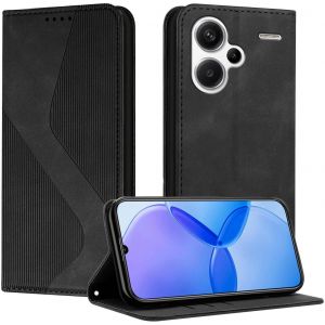 Sjzg-Coque Pour Redmi Note 13 Pro Plus 5g, Etui Redmi Note 13 Pro+ 5g Cuir, Pu Cuir Portefeuille Housse Et Magn&eacute;tique Flip Pochette &Eacute;tui &Agrave; Rabat Protection Case Avec Antichoc Tpu Housse (Noir) - Neuf