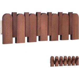 Crochet mural avec touches de piano &agrave; 6 crochets : 40,6 cm Crochet porte-manteau en bois massif pour l'entr&eacute;e - Crochet porte-manteau multifonction pour manteaux, chapeaux, sacs - Neuf
