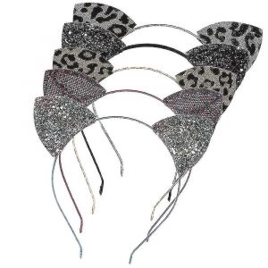 Party Beauty Delicate Colour Glitter / Leopard Print Cat Ears Hair Headbands Hair Bands Party Decoration For Girls And Women, Assorted Colors, One Size, P - Neuf