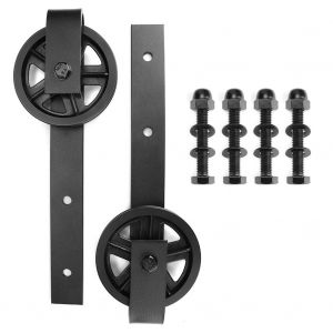HJLIAN 1 paire de rails de poulie pour porte de grange coulissante - Neuf