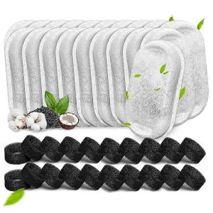 40pcs Filtres D'abreuvoir D'eau Pour Chat 67oz/2l Et 108/3.2l En Acier Inoxydable Fontaine Pour Animaux De Compagnie Éponges - Neuf