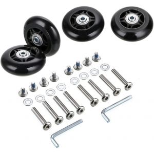 2pcs Roulettes De Valise Roues De Rechange R&eacute;paration De Roulements Pour Valise De Bagage 70 * 24mm,Noir - Neuf