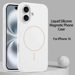 &Eacute;tui Magsafe En Silicone Liquide D'origine Pour Iphone 16 15 Plus 14 13 12 11 16 Pro Max,Protection De Charge Magn&eacute;tique Sans Fil,Couverture Souple.Pure White.For Iphone 11 - Neuf