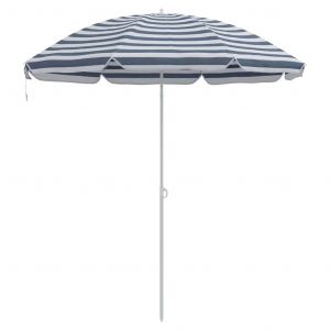 Parasol De Plage Rond Moderne 263 X 263 X 272 Cm Portable Durable En Polyester Bleu Helloshop26 02_0056703 - Neuf