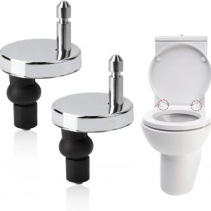 Lot de 4 fixations universelles pour abattant de WC - Vis de fixation - Charni&egrave;res en acier inoxydable - Neuf