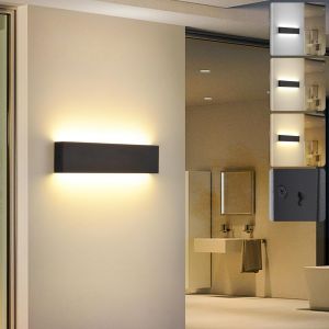 Ulteronixshop-Led Applique Murale Int&eacute;rieur,10w 3000k/4000k/6000k Lumi&egrave;re Lampe Murale,Moderne Aluminium Luminaire Murale,Up Down &Eacute;clairage,Appliques Murales Pour Chambre,Couloir,Salon, Escalier 33cm - Neuf