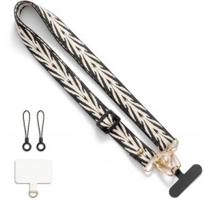 Kal-Cordon Universel Pour Téléphone Portable, Cordon De Serrage Réglable, Cordon De Téléphone Portable, Avec Crochets Robustes, Polyester - Neuf