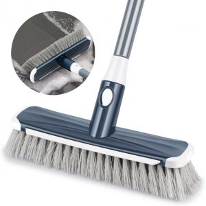 Brosse De Nettoyage Pour Sol Avec Long Manche Réglable 2 En 1-Brosse De Nettoyage À Poils Rigides Pour Terrasse,Salle De Bain,Cuisine,Baignoire,Patio,Carrelage - Neuf