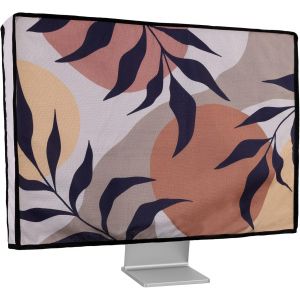 Housse &Eacute;cran Ordinateur Compatible Avec 24-26" Moniteur Housse &Eacute;cran Ordinateur - Protection D'&Eacute;cran Pc Moniteur En Lin - Noir-Marron-Blanc[COM915257] - Neuf