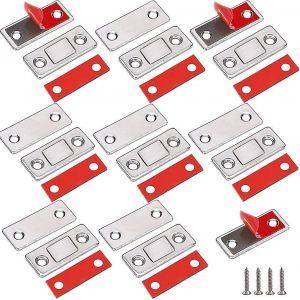8 pièces aimants magnétiques de porte de placard Loquets magnétiques 8 pièces ultra mince métal loquets magnétiques st - Neuf