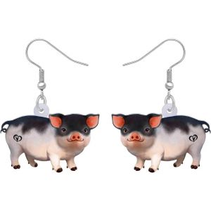 Kal-Acrylique Rose Boucles D'oreilles Cochon Bijoux Dangereux Anime Cochon Cadeaux Pour Les Amateurs De Cochon Boucles D'oreilles Femme Fille Charme - Neuf