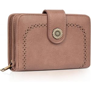 CAUC-Portefeuille Femme Vintage en Simili Cuir - Porte Monnaie Zipp&eacute; avec 16 Cartes et RFID Blocage - Portefeuille Moyen Cadeau &Eacute;l&eacute;gant pour Femme (Coffret Cadeau Inclus) - Neuf