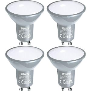 Cheng-Ampoule Led Gu10 Par16 Blanc Froid 6000 Kelvin 4w Équivalent À 50w Lampe Halogène, Réflecteur Non Dimmable Ac 230v Ampoules Led Spot, 425 Lumens Angle De Faisceau 120°, Lot De 4 - Neuf