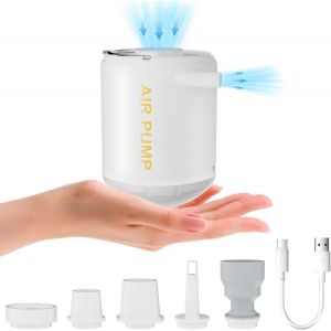 Loc-Mini Pump,Portable Gonfleur Matelas Gonflable 2000mah Gonfleur Electrique Avec Lampe,Pompe &Agrave; Air Avec 5 Buses Pompe Electrique,Gonfleur-Rapide Pour Matelas,Piscine,Paddling ,Camping - Neuf