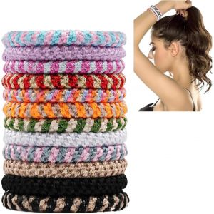 Lot De 12 &Eacute;lastiques &Agrave; Cheveux Pour Femme - &Eacute;lastiques - Pour Queue De Cheval - Pour Femme Et Fille, Elastique Cheveux, Chouchou Cheveux, &Eacute;lastique Cheveux, Chouchou Cheveux Fille - Neuf