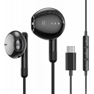 LORANKA-Ecouteur USB C, &Eacute;couteurs Type C avec Micro et Contr&ocirc;le du Volume Filaire Pour Huawei P40 P30 P20 Mate 20,Samsung S21 FE Note S20,Xiaomi 10 11,OnePlus 6T 8T Google Pixel 6 5 4 3 XL Noir ME540 - Neuf