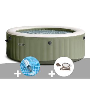 Kit spa gonflable Intex PureSpa Olive rond Bulles 6 places + Aspirateur + Kit d'entretien - Neuf