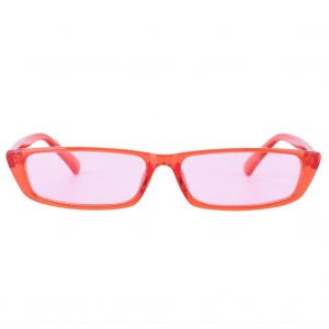 Protection Uv Sport De Plein Air Alliage G&eacute;om&eacute;trie Verre Lunettes De Soleil (Monture Rouge Lentille Rose) - Neuf