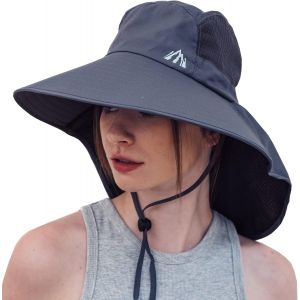 Kalanka-Chapeau De Soleil Unisexe Femmes Chapeau De Soleil Upf 50+ Large Bord Avec Grande Protection De La Nuque - Neuf