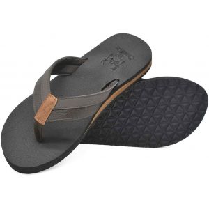 Kalanka-Tongs Hommes Été Cuir En Tissu Plage Sandales Mousse De Yoga Piscine Chaussures - Neuf