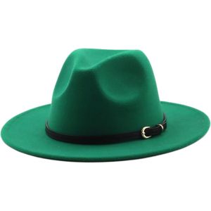 CAUC-Fedora Chapeau pour homme avec large bord en feutre pour femme Chapeau classique avec ceinture Chapeau Panama pour homme Chapeau Trilby pour f&ecirc;te de mariage - Neuf