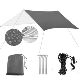 Bache De Tente, Hamac, Anti-Pluie, Revetement Argente, Protection Solaire, Impermeable, Tapis De Pique-Nique Multifonctionnel Pour Camping En Plein Air, Plage - Neuf
